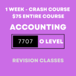 Accounting 7707 Quick Revision Classes - 1 Week
