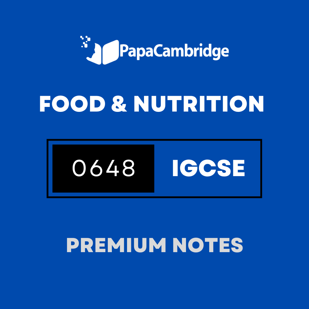 Food and Nutrition 0648 Notes – Latest Syllabus