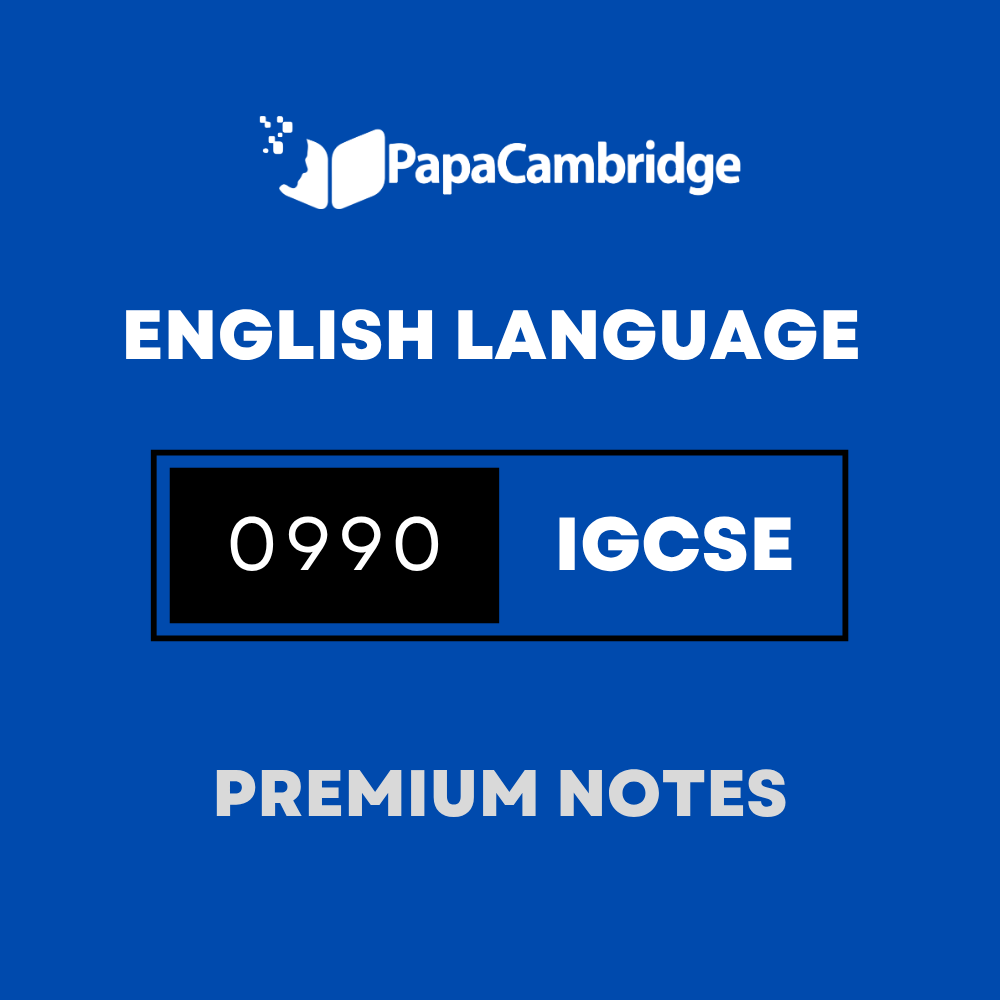 English – First Language (9–1) 0990 Notes – Latest Syllabus