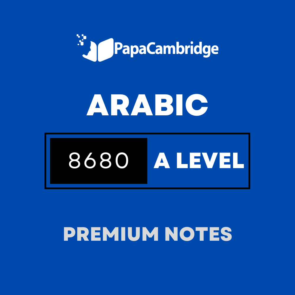 Arabic Language 8680 (AS Level only) Notes - Latest Syllabus